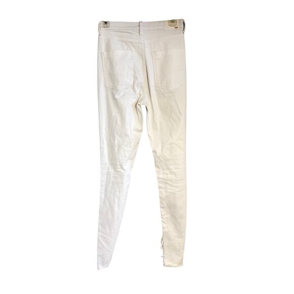 ZARA White Straight Leg Jeans Women’s Size 4 – Raw Frayed Hem – Made in Turkey - Picture 2 of 7